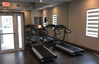 Fitness center with treadmills